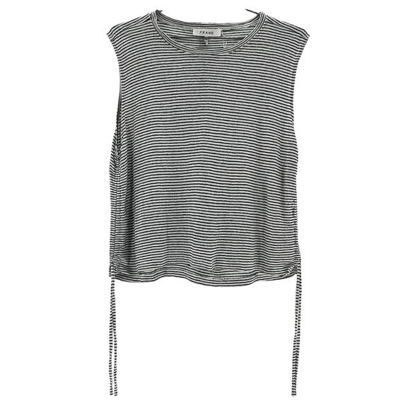 Frame 'Side' Black Cinch Muscle Tee Size L - Picture 2 of 4